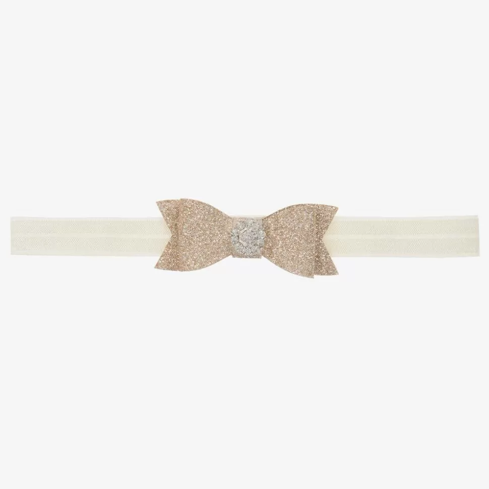 Cute Cute Gold Glitter Bow Headband^ Hair Accessories