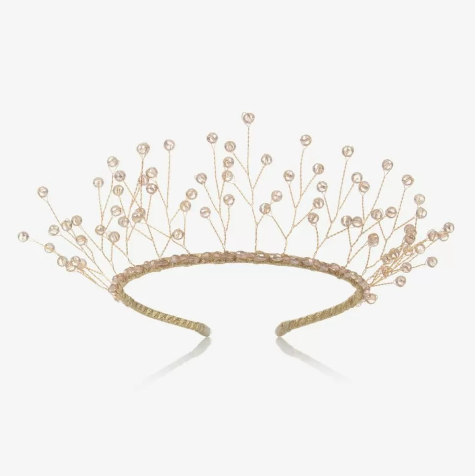 Sienna Likes To Party Gold Micheangela Crystal Tiara^ Hair Accessories