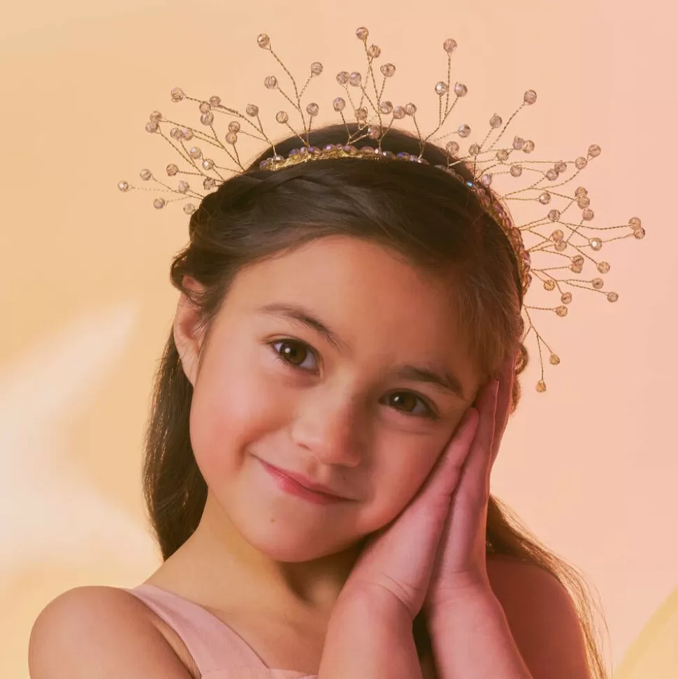 Sienna Likes To Party Gold Micheangela Crystal Tiara^ Hair Accessories