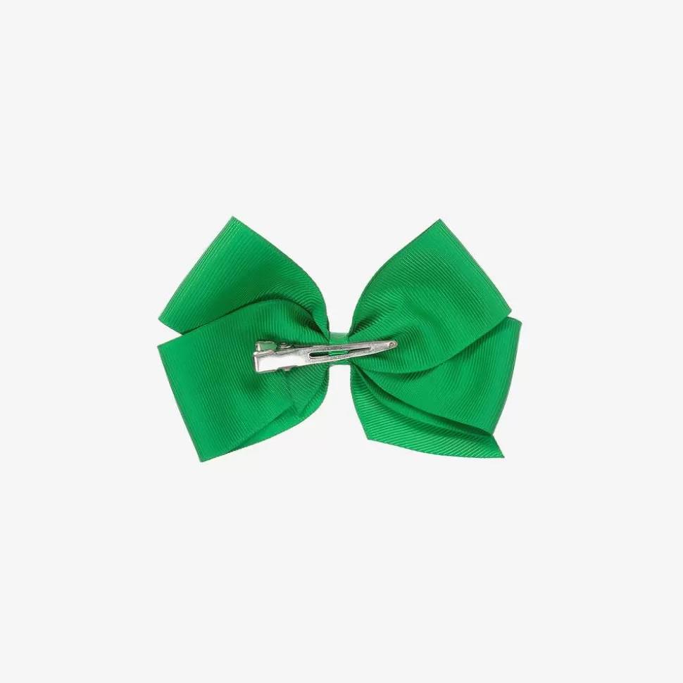 Peach Ribbons Green Bow Hair Clip (12cm)^ Hair Accessories