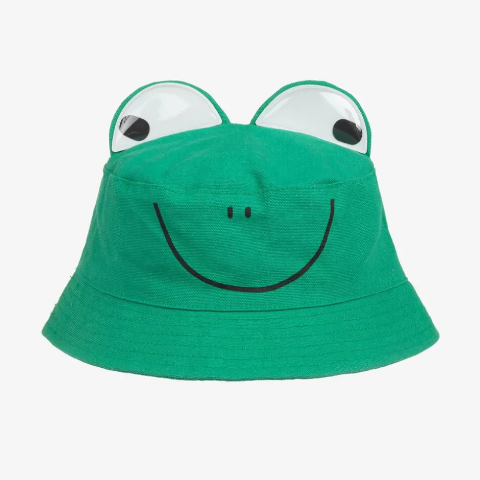 Stella McCartney Kids Green Frog Cotton Sun Hat^BOY Hats | Hats