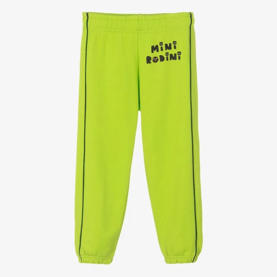 Mini Rodini Green Organic Cotton Cats Joggers^BOY Trousers | Trousers