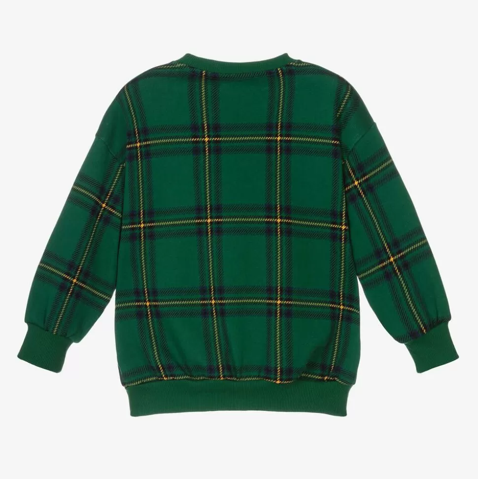 Mini Rodini Green Organic Cotton Checked Sweatshirt^BOY Tops