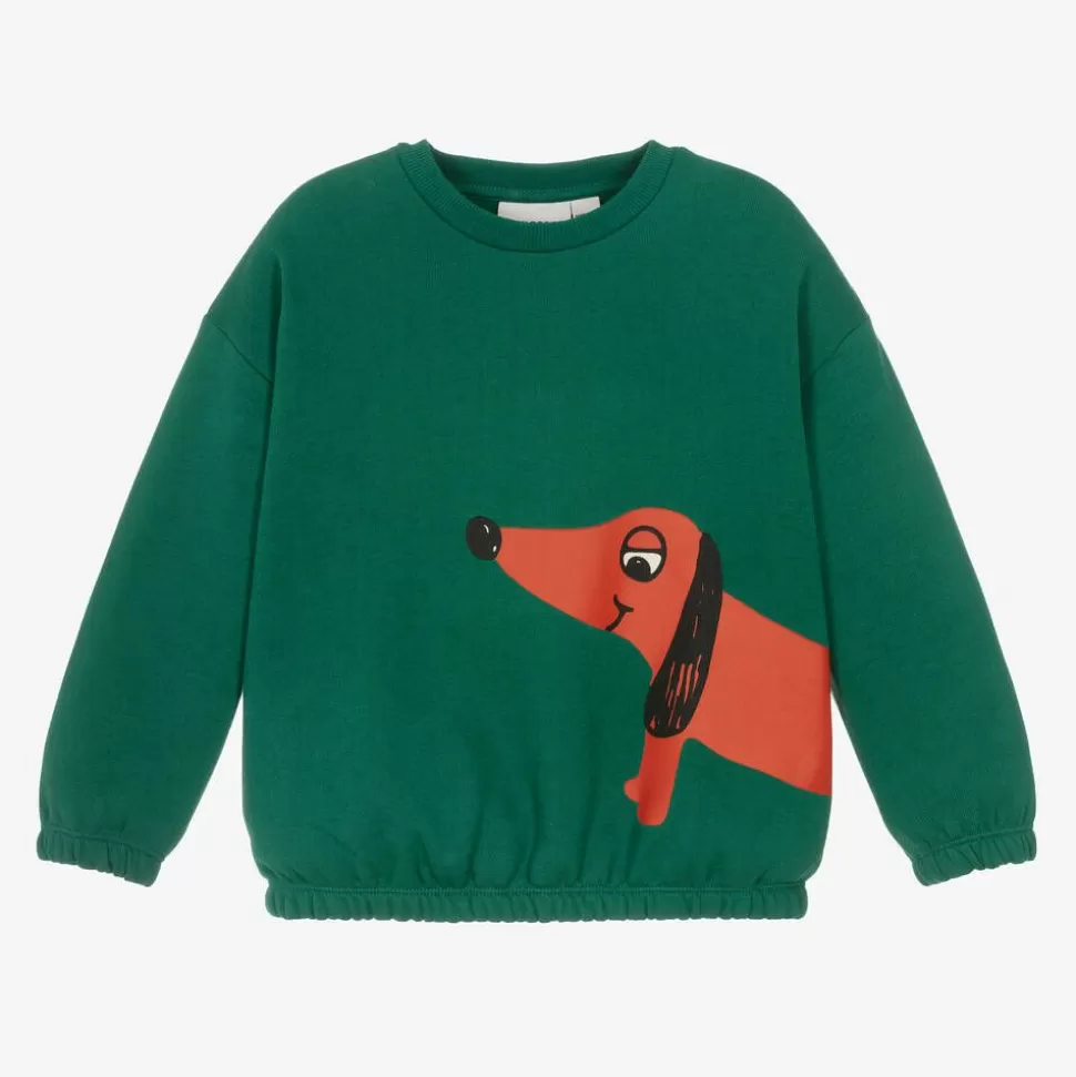 Mini Rodini Green Organic Cotton Dog Print Sweatshirt^BOY Tops | Tops