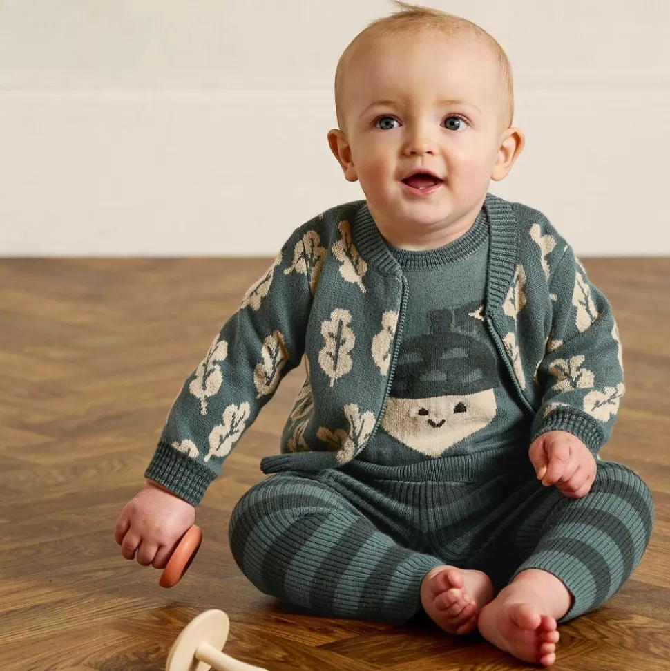 The Bonniemob Green Organic Cotton Knit Acorn Sweater^ Tops