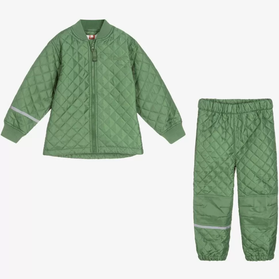 CeLaVi Green Quilted Jacket & Trouser Set^BOY Coats & Jackets | Coats & Jackets