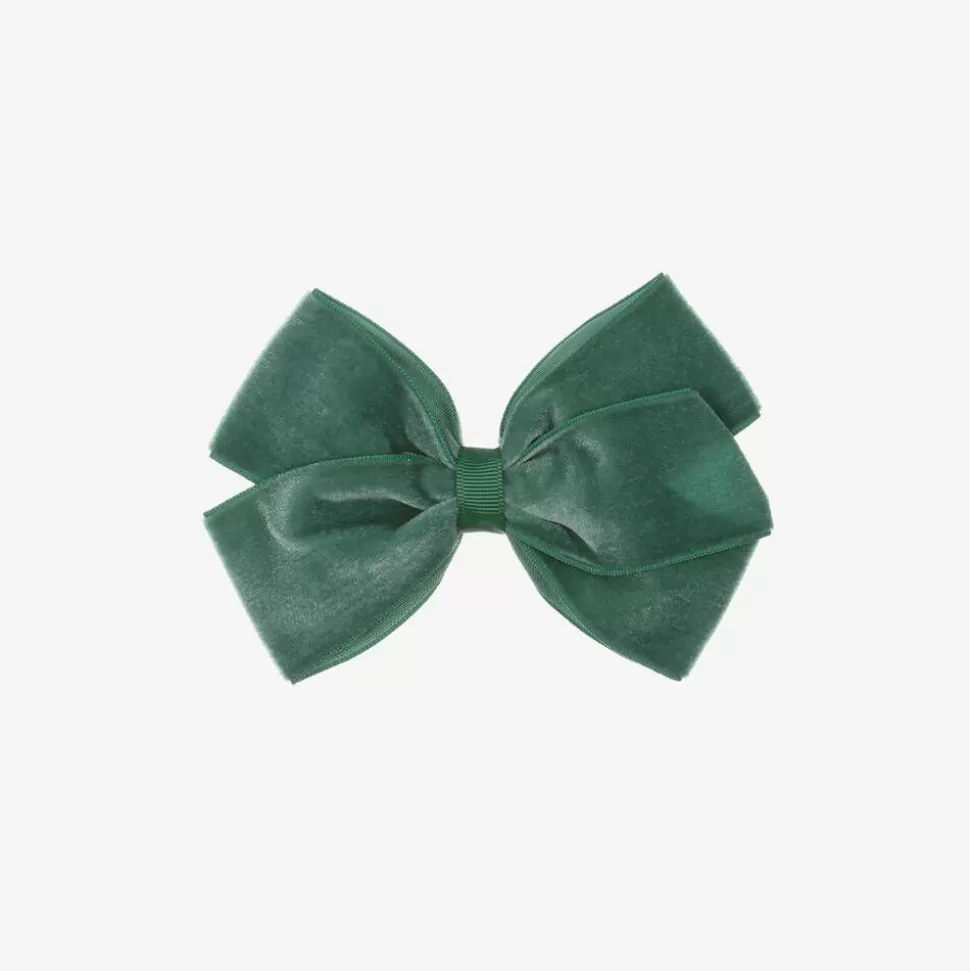 Bowtique London Green Velvet Bow Hair Clip (11cm)^ Hair Accessories