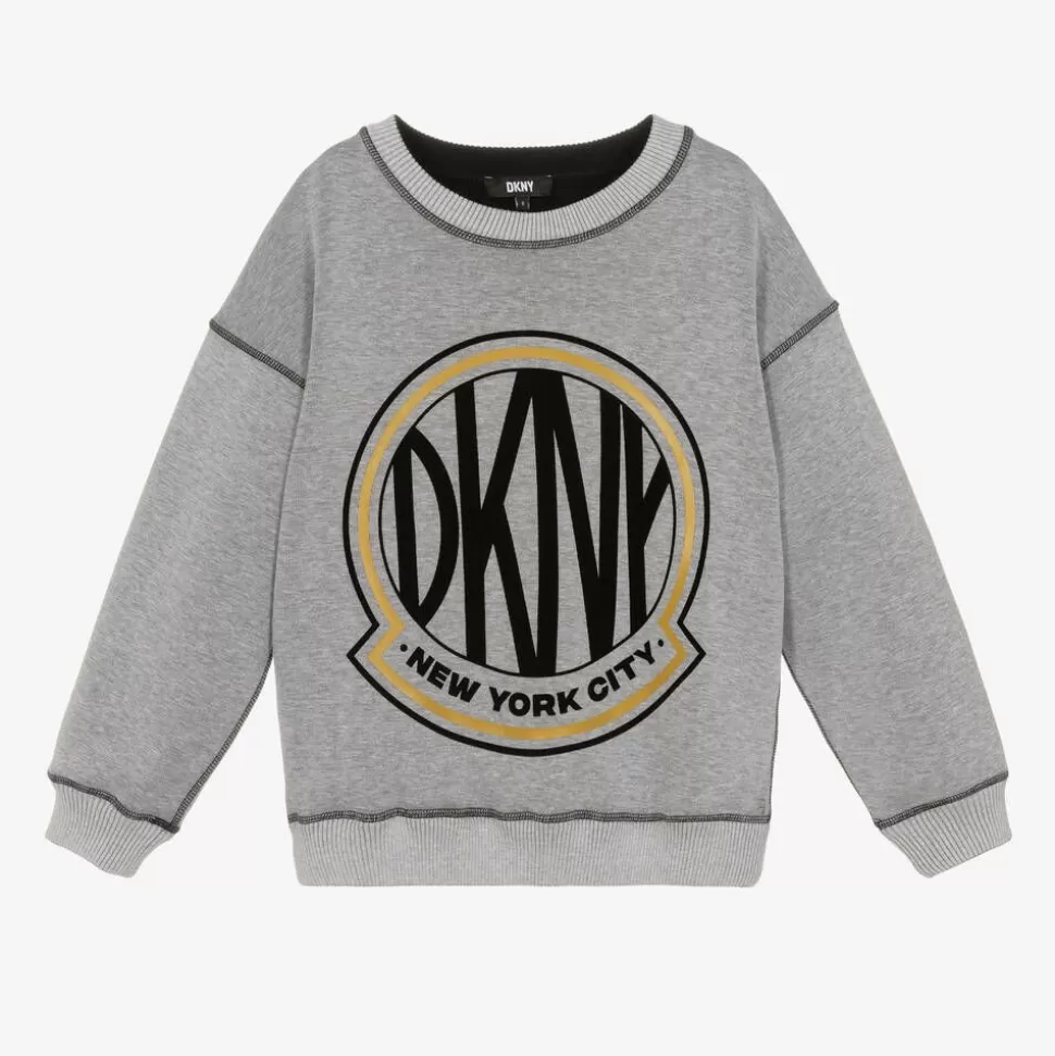 DKNY Grey & Black Cotton Reversible Sweatshirt^BOY Tops