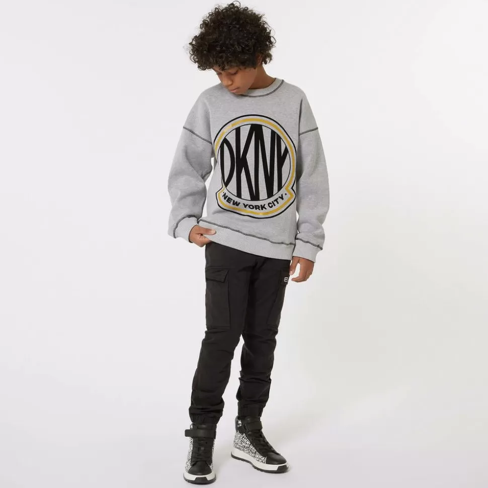 DKNY Grey & Black Cotton Reversible Sweatshirt^BOY Tops