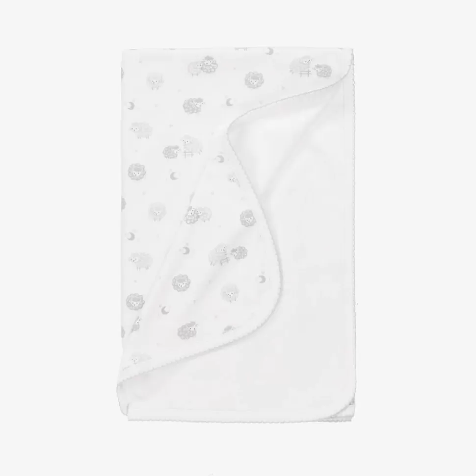 Kissy Kissy Grey & White Cotton Baby Sheep Blanket (73cm)^ Blankets & Shawls