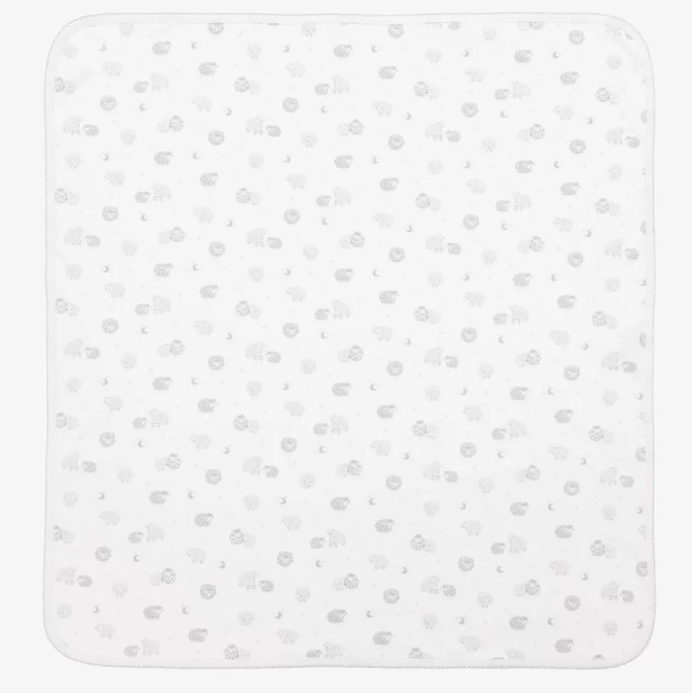 Kissy Kissy Grey & White Cotton Baby Sheep Blanket (73cm)^ Blankets & Shawls