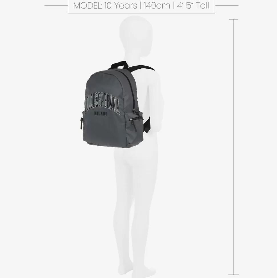 Dolce amp; Gabbana Grey Canvas Backpack (40cm)^BOY Bags