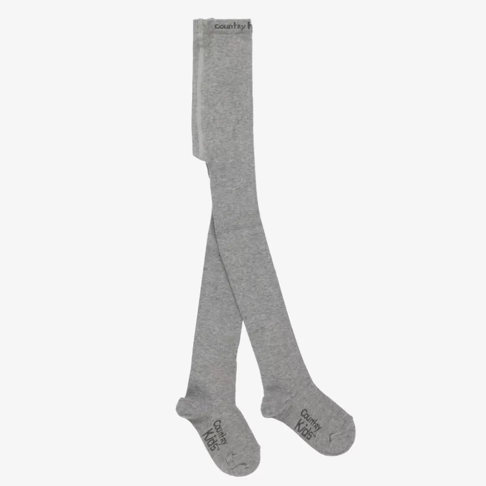 Country Kids Grey Cotton Knitted Tights^ Tights