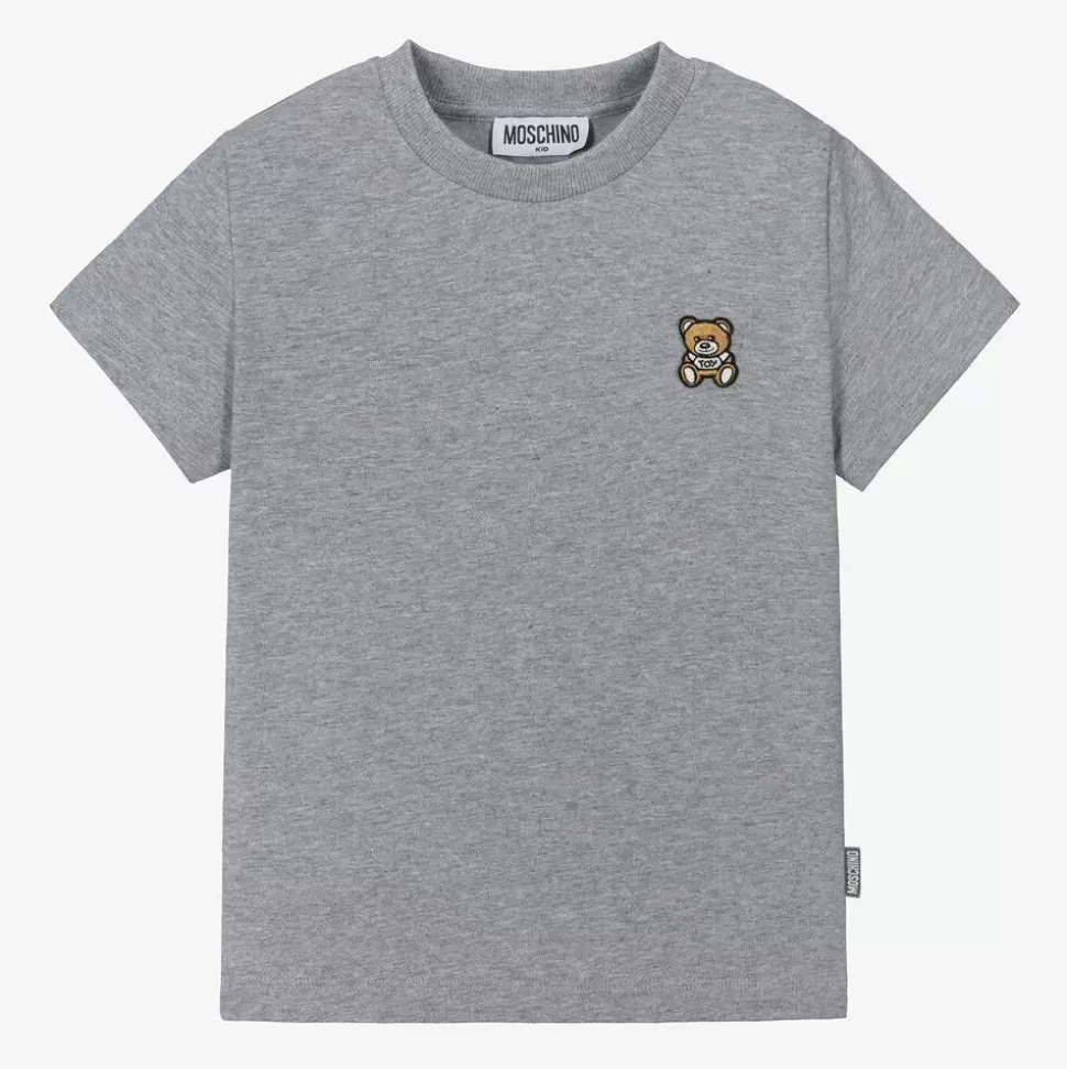 Moschino Kid-Teen Grey Cotton Teddy Bear T-Shirt^ Tops