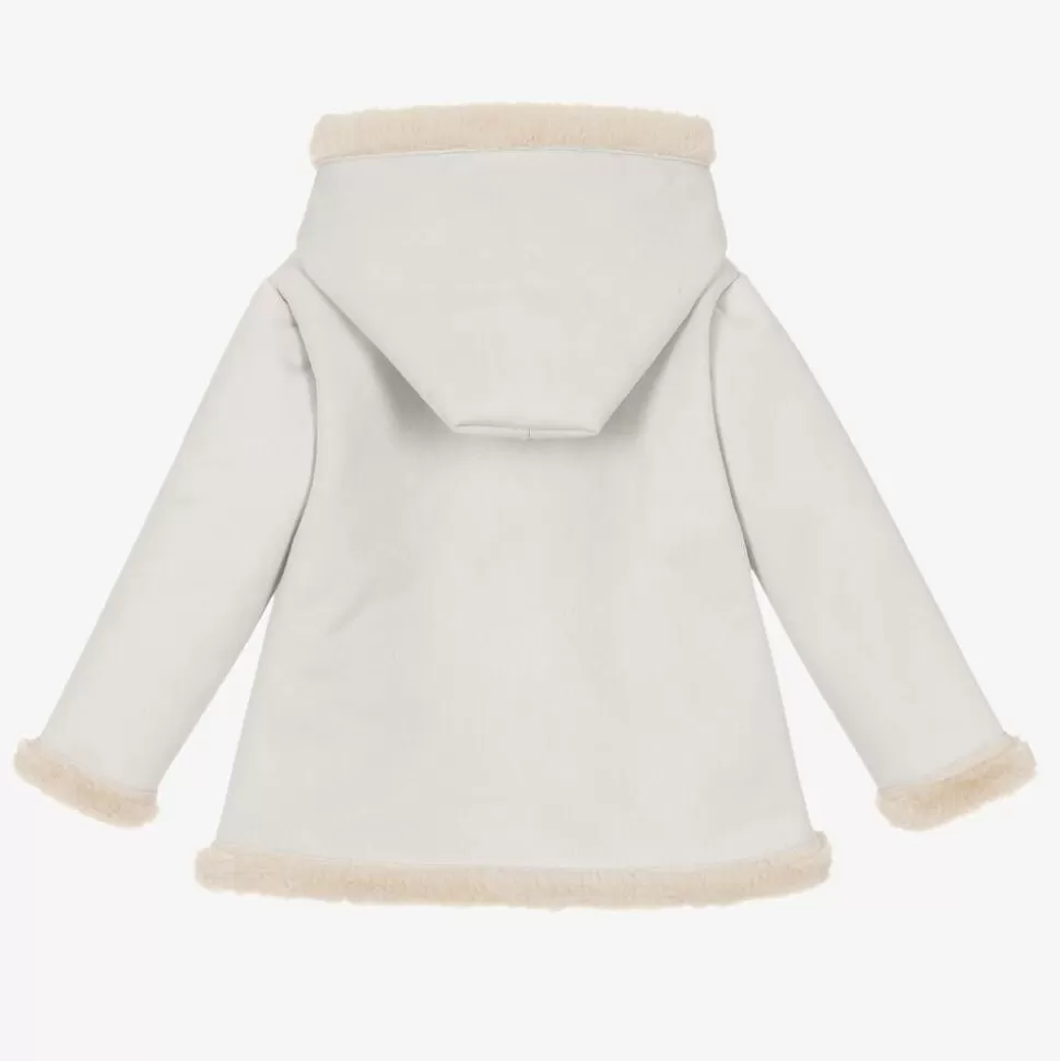 Mebi Grey Faux Suede Hooded Coat^ Coats & Jackets
