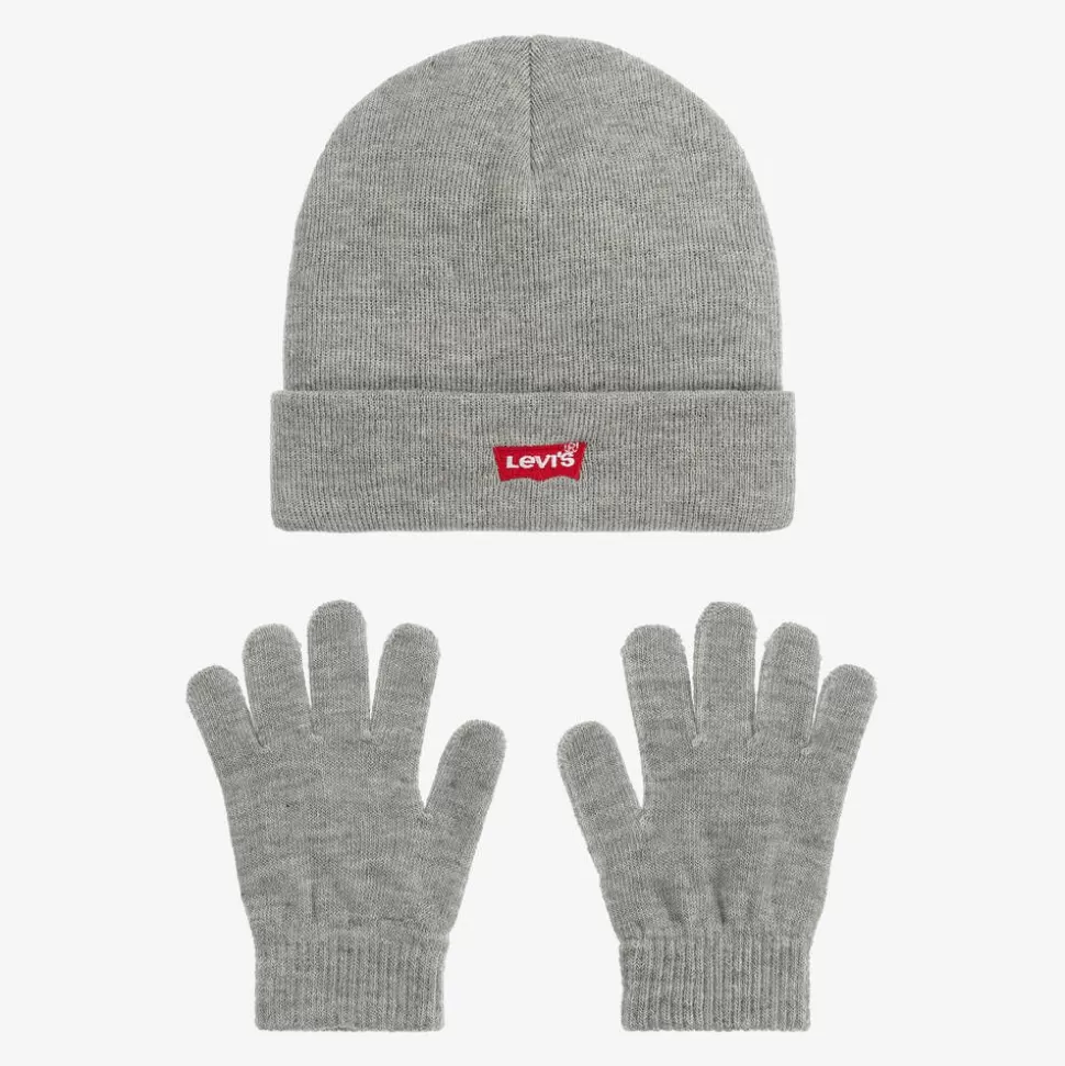 Levis Grey Hat & Gloves Set^ Hats