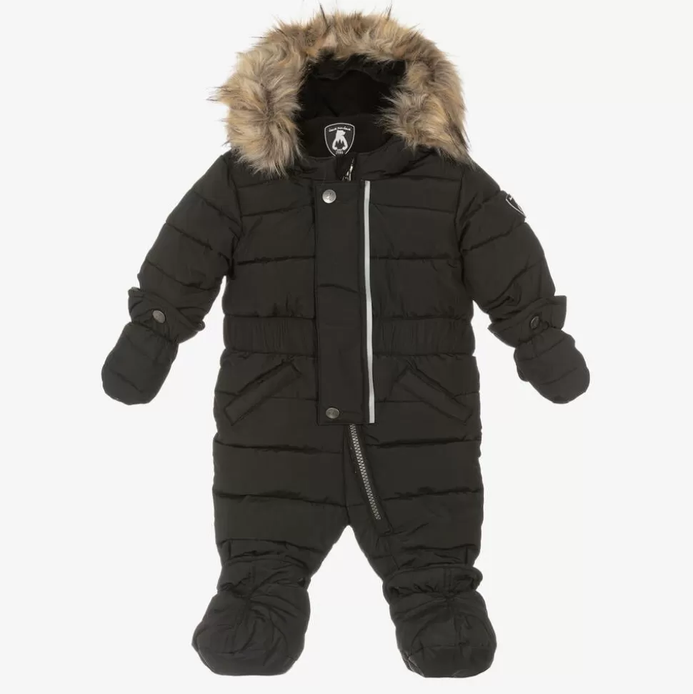 Deux par Deux Grey Hooded Baby Snowsuit^ Snowwear | Coats & Jackets