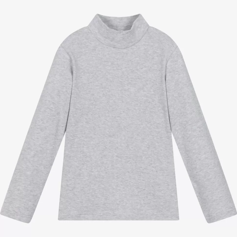 Everything Must Change Grey Marl Cotton Turtleneck Top^ Tops