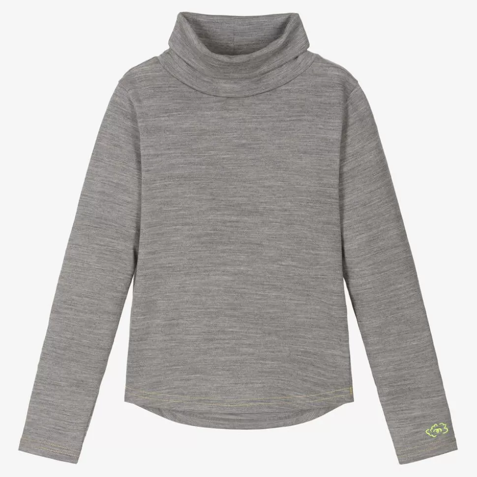 Smalls Merino Grey Marl Merino Wool Roll Neck Top^ Tops
