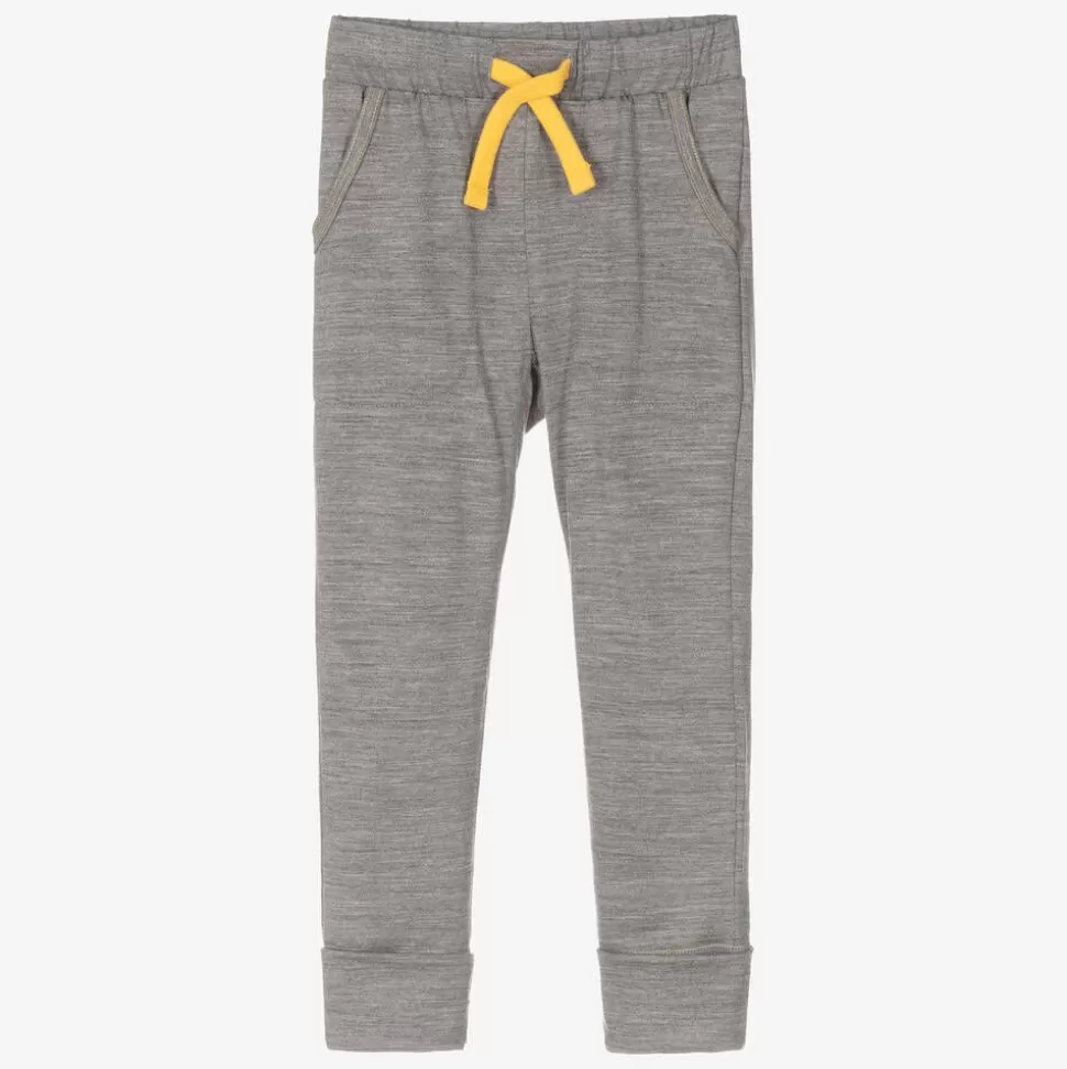 Smalls Merino Grey Marl Merino Wool Slim Joggers^BOY Trousers