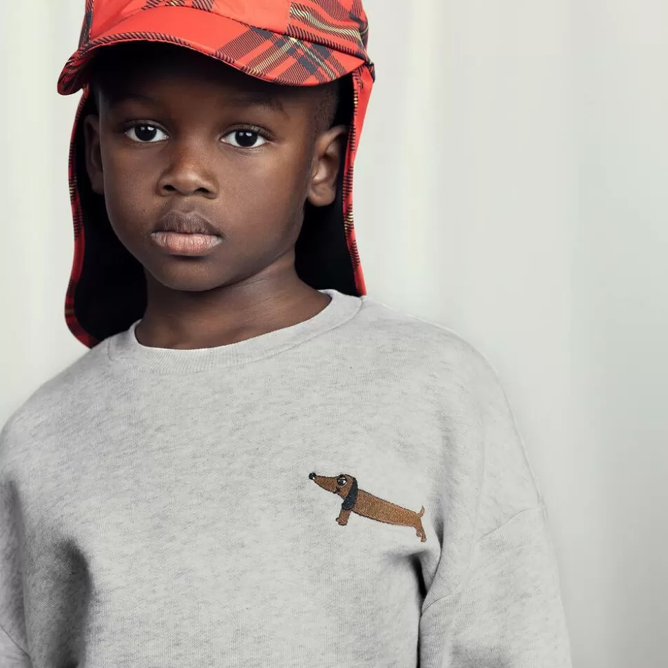 Mini Rodini Grey Marl Organic Cotton Dog Sweatshirt^BOY Tops