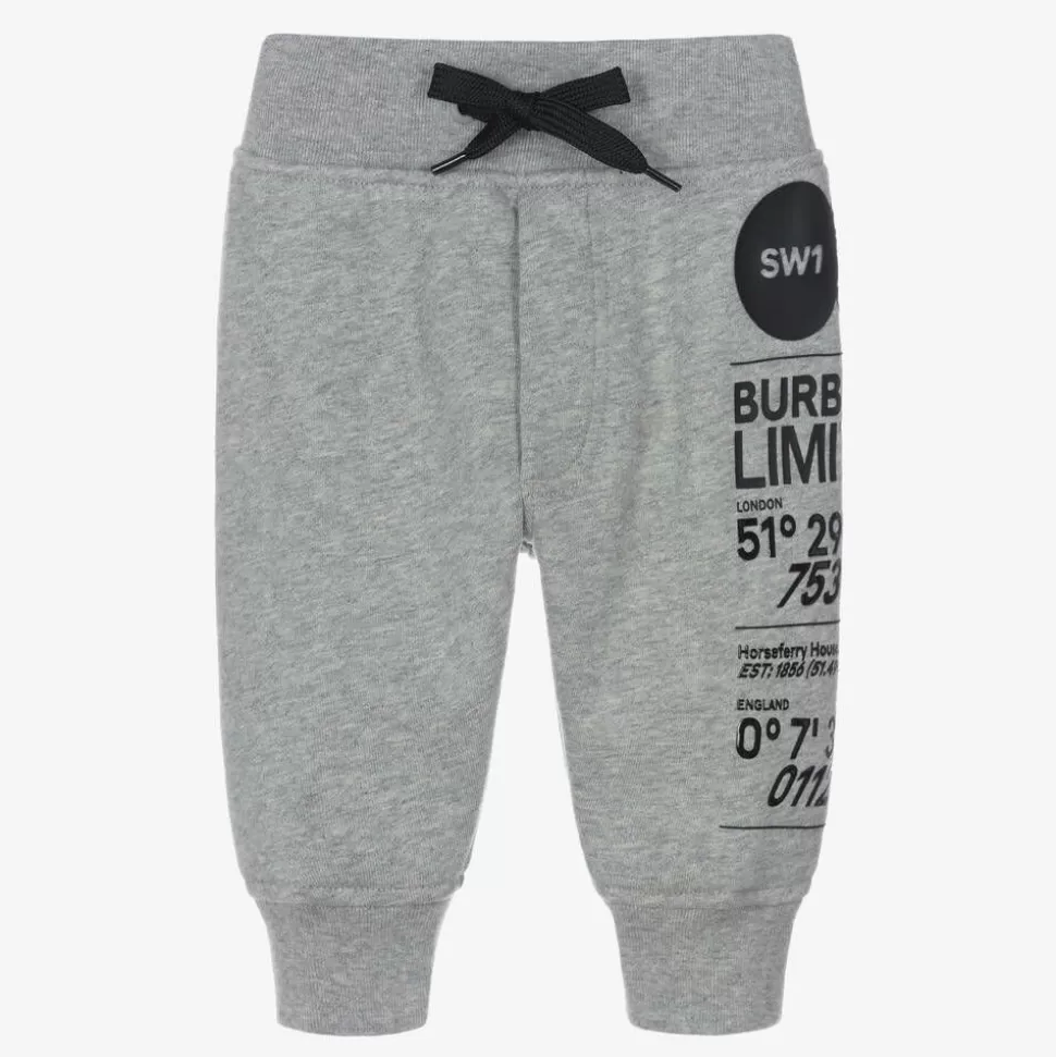 Burberry Grey Montage Logo Baby Joggers^BOY Trousers | Trousers