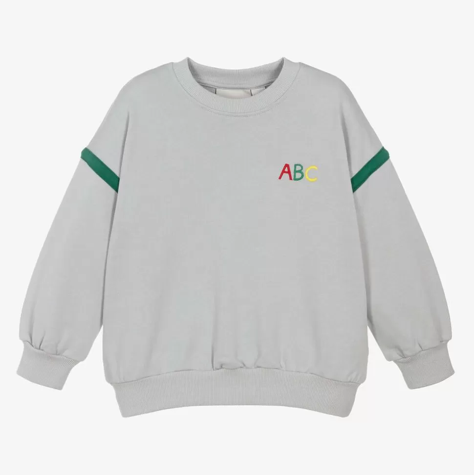 Mini Rodini Grey Organic Cotton ABC Sweatshirt^BOY Tops