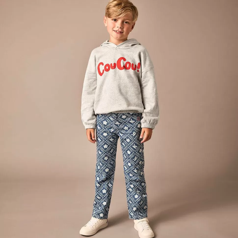 Mini Rodini Grey Organic Cotton CouCou Print Hoodie^BOY Tops