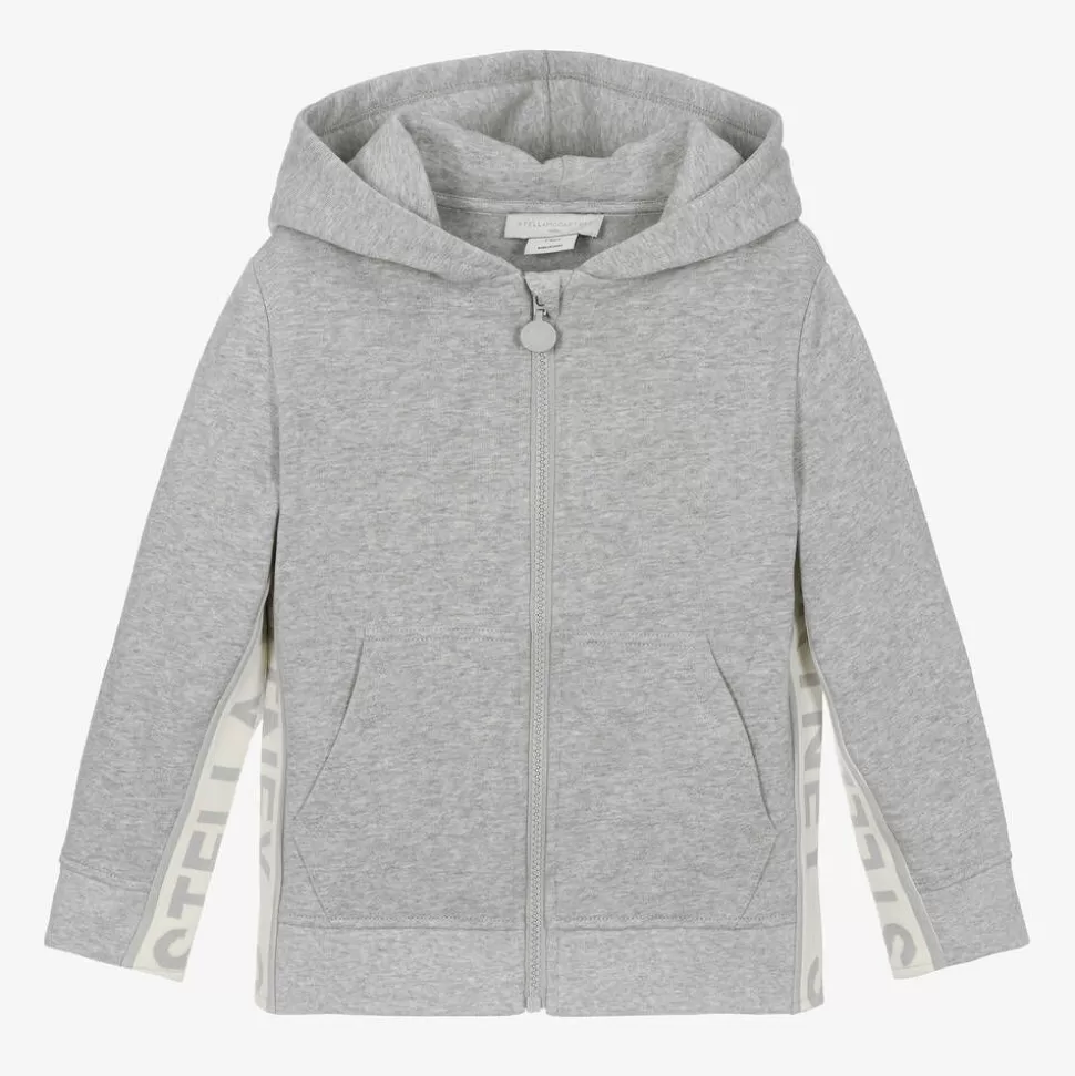 Stella McCartney Kids Grey Organic Cotton Zip-Up Top^ Tops