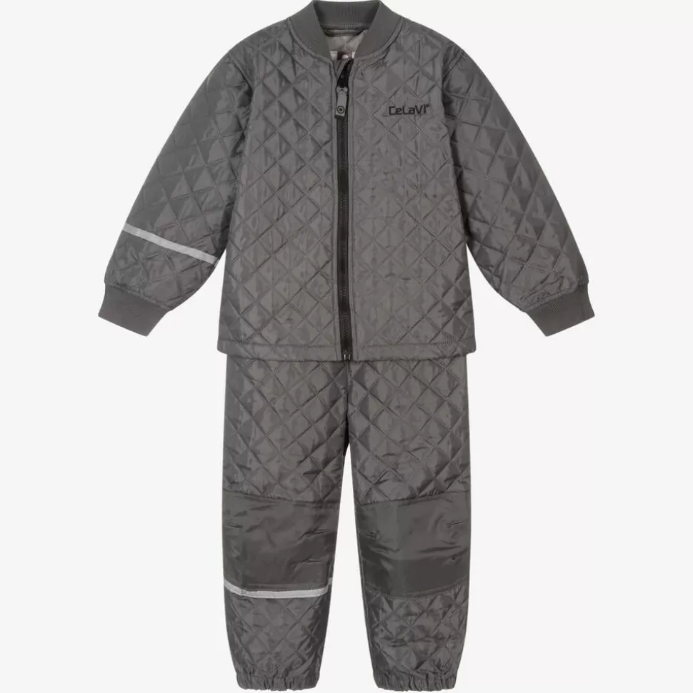 CeLaVi Grey Quilted Jacket & Trouser Set^BOY Coats & Jackets | Coats & Jackets