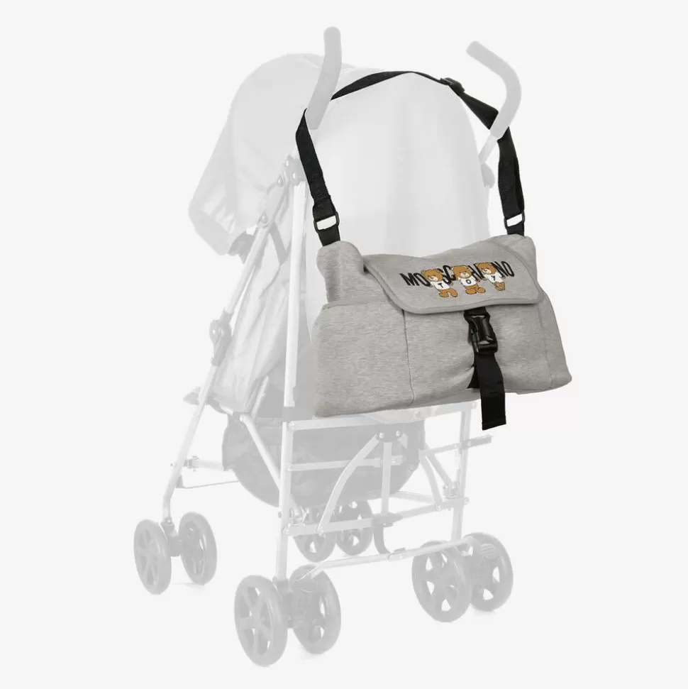 Moschino Baby Grey Teddy Bear Logo Changing Bag (30cm)^ Bags