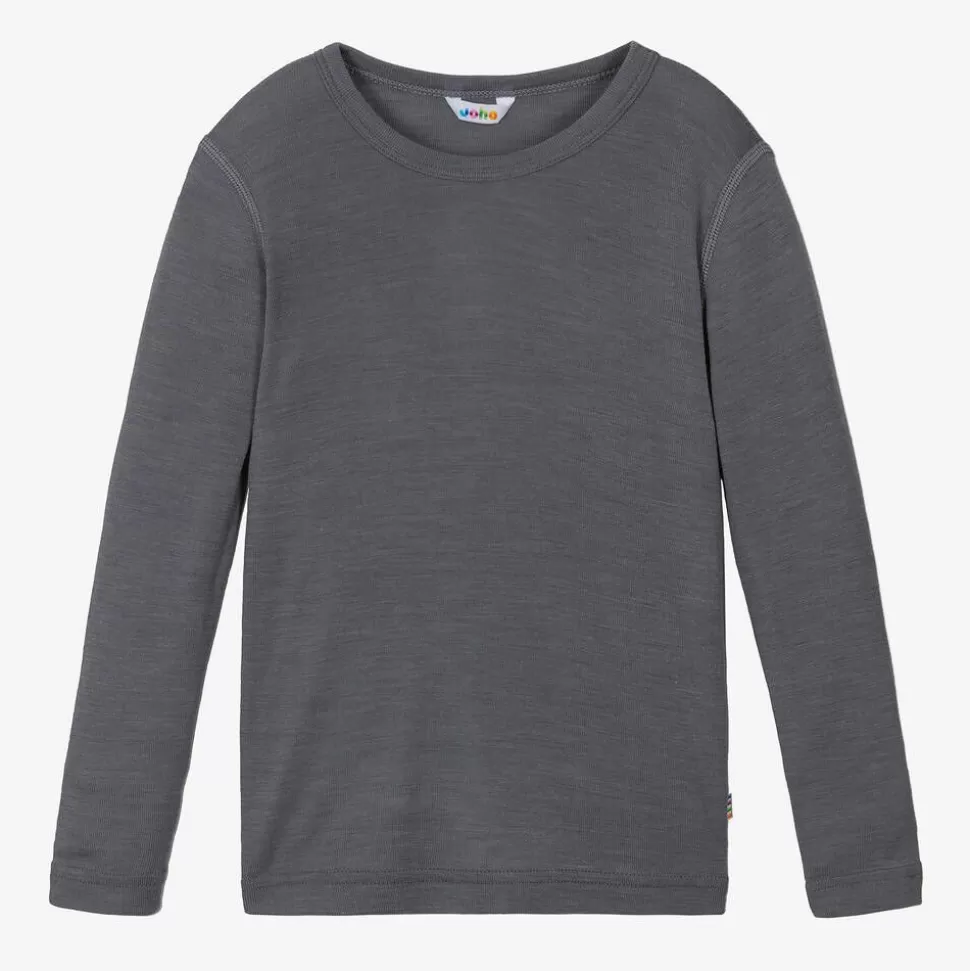 Joha Grey Thermal Merino Wool & Silk Top^BOY Underwear