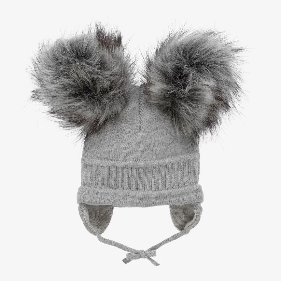 Sätila of Sweden Grey Tindra Double Pom-Pom Hat^ Hats