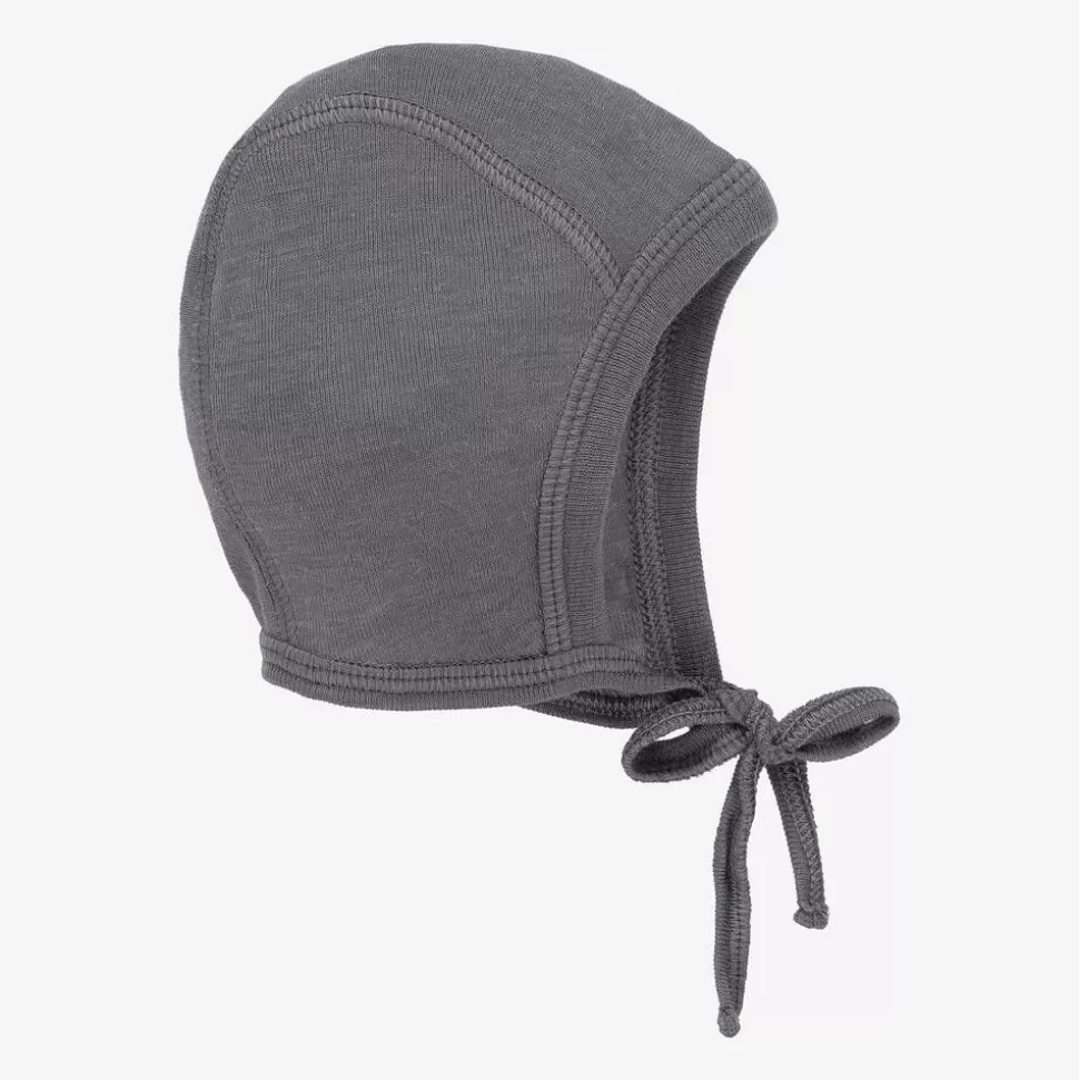 Joha Grey Wool & Silk Baby Bonnet^ Hats