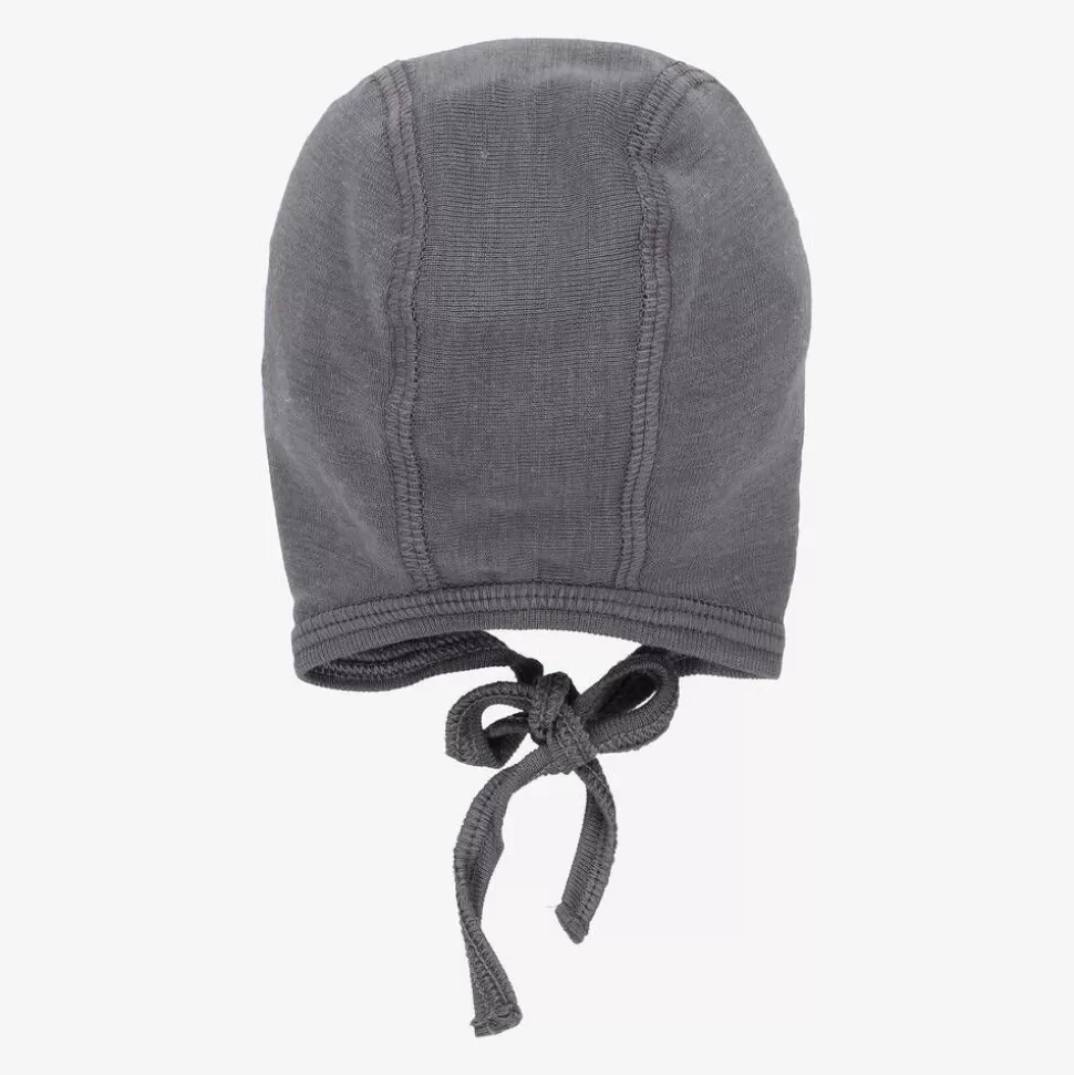 Joha Grey Wool & Silk Baby Bonnet^ Hats
