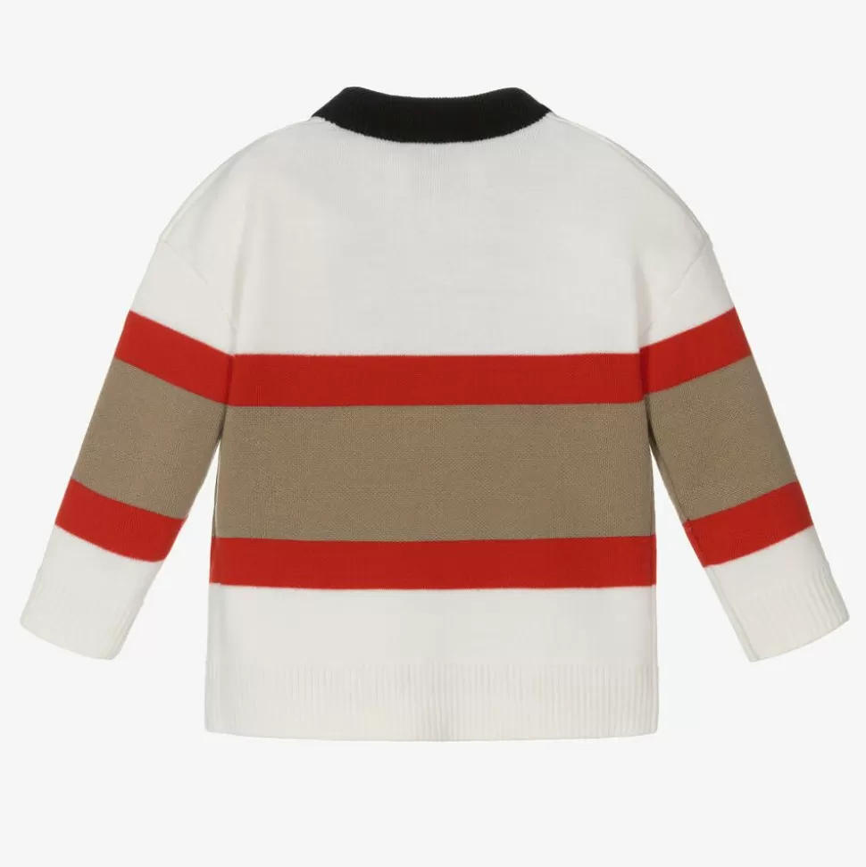 Burberry Icon Stripe Merino Wool Baby Cardigan^ Tops