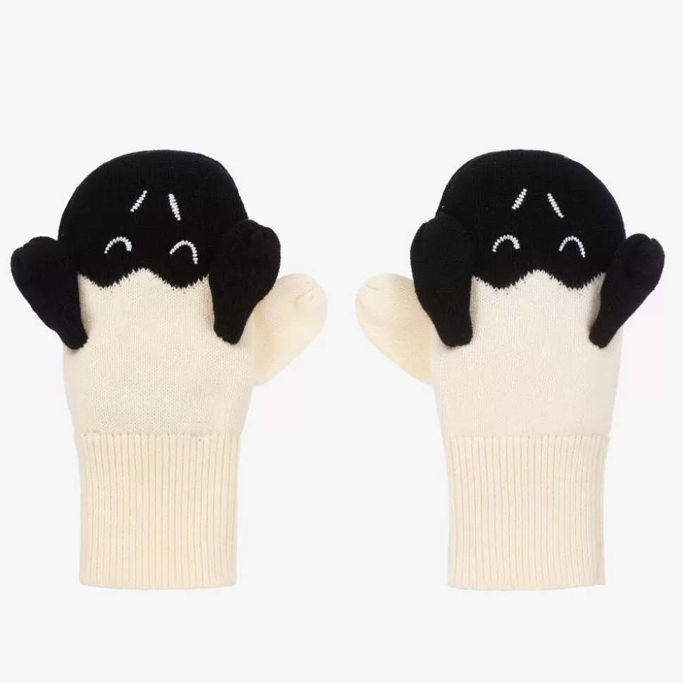 Stella McCartney Kids Ivory & Black Knitted Sheep Mittens^BOY Gloves & Mittens | Gloves & Mittens