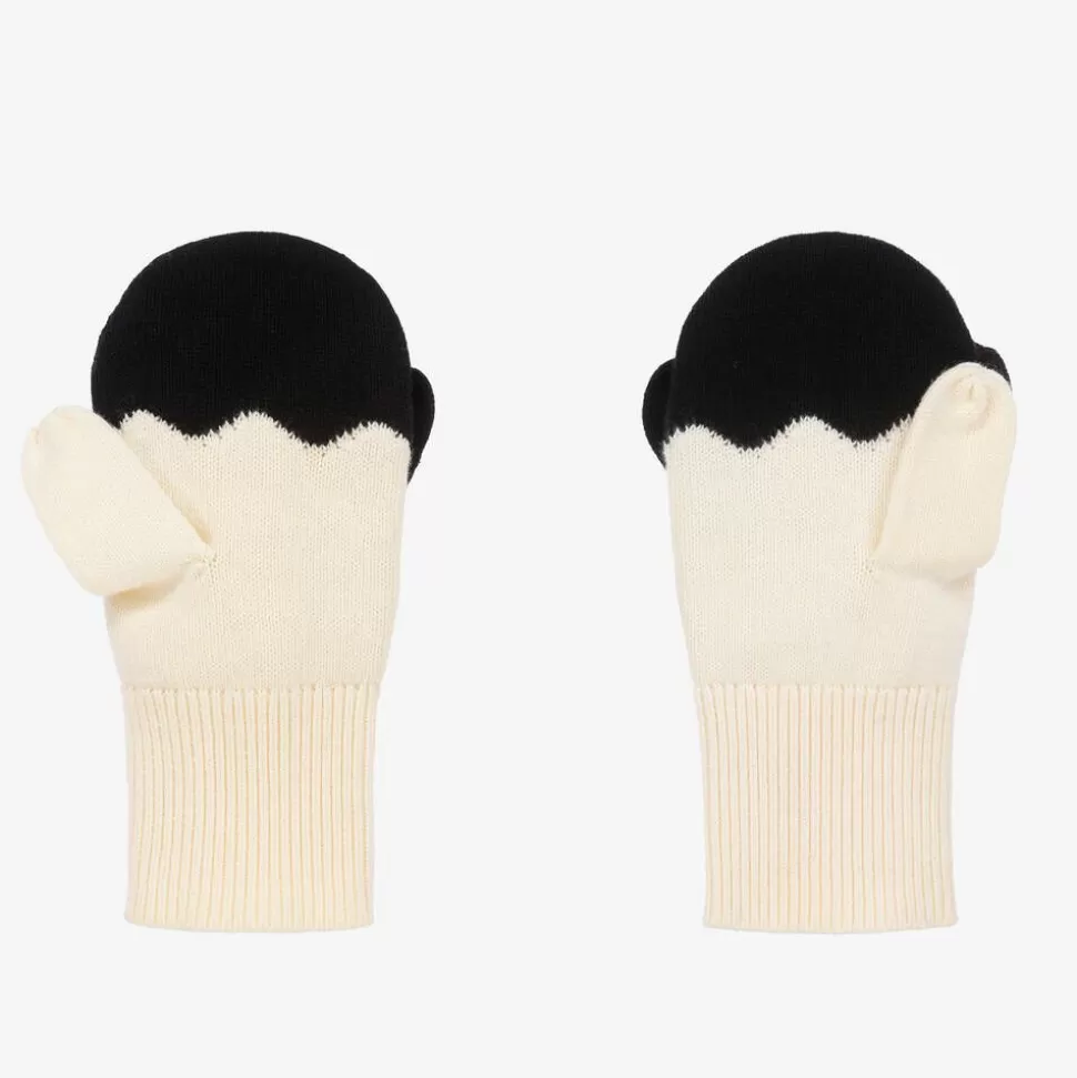 Stella McCartney Kids Ivory & Black Knitted Sheep Mittens^BOY Gloves & Mittens | Gloves & Mittens