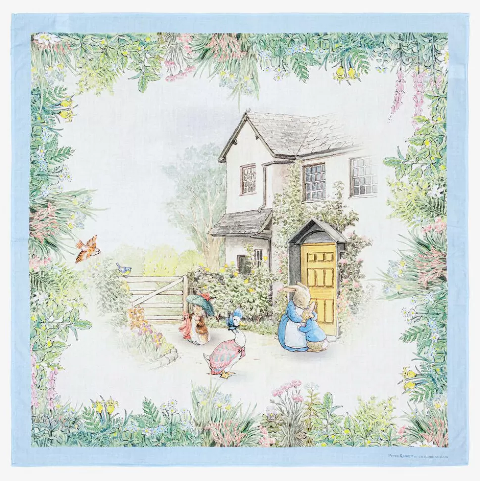 Peter Rabbit™ by Childrensalon Ivory & Blue Cotton Swaddle (100cm)^ Sleeping Accessories