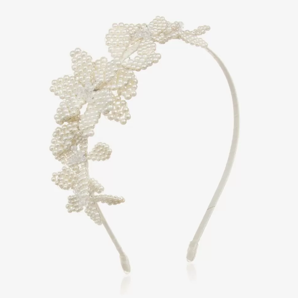 Sienna Likes To Party Ivory Beaded Hairband^ Hair Accessories