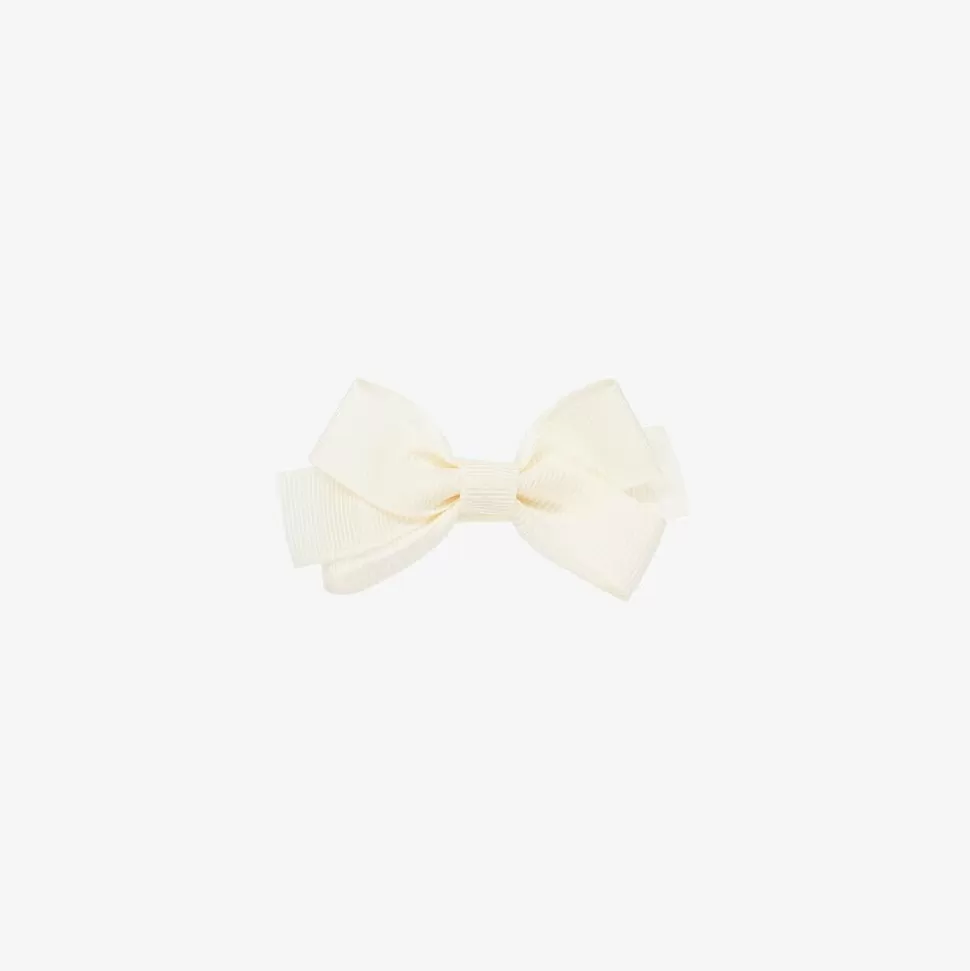 Peach Ribbons Ivory Bow Hair Clip (7cm)^ Hair Accessories