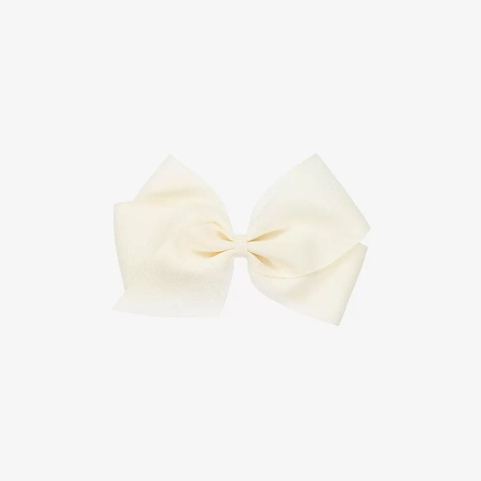 Peach Ribbons Ivory Bow Hair Clip (12cm)^ Hair Accessories