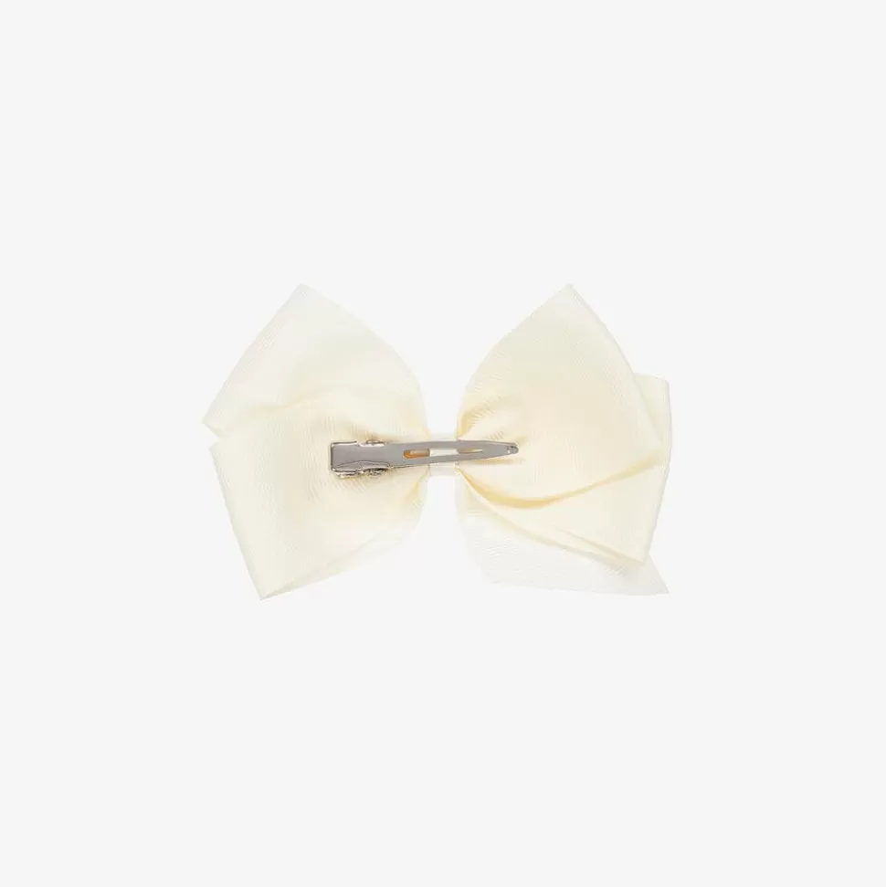 Peach Ribbons Ivory Bow Hair Clip (12cm)^ Hair Accessories