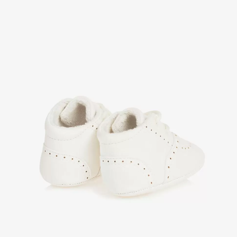 Mayoral Newborn Ivory Brogue Pre-Walker Shoes^ Pre Walkers | Pre Walkers