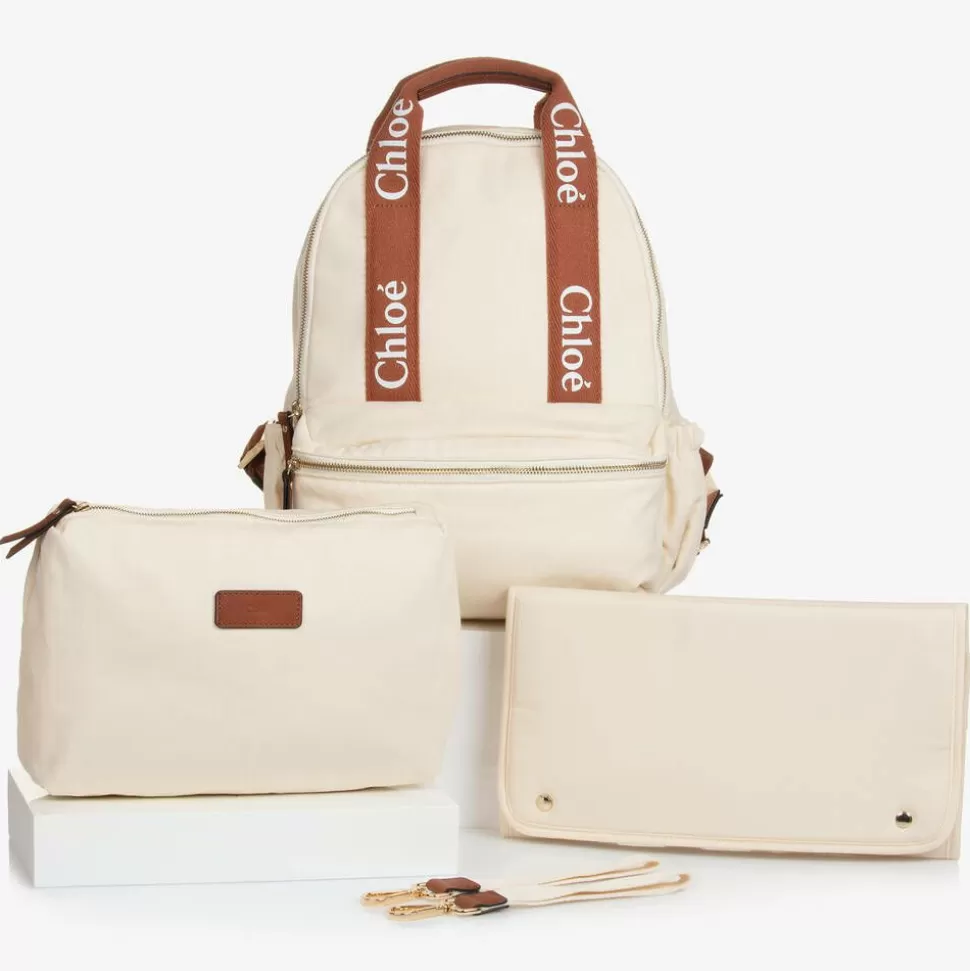 Chloé Ivory Canvas Changing Backpack (35cm)^ Gifts