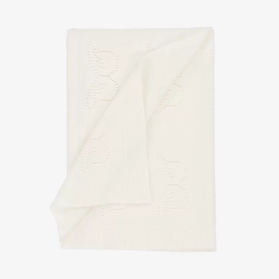 Marie-Chantal Ivory Cashmere Blanket (82cm)^ Blankets & Shawls
