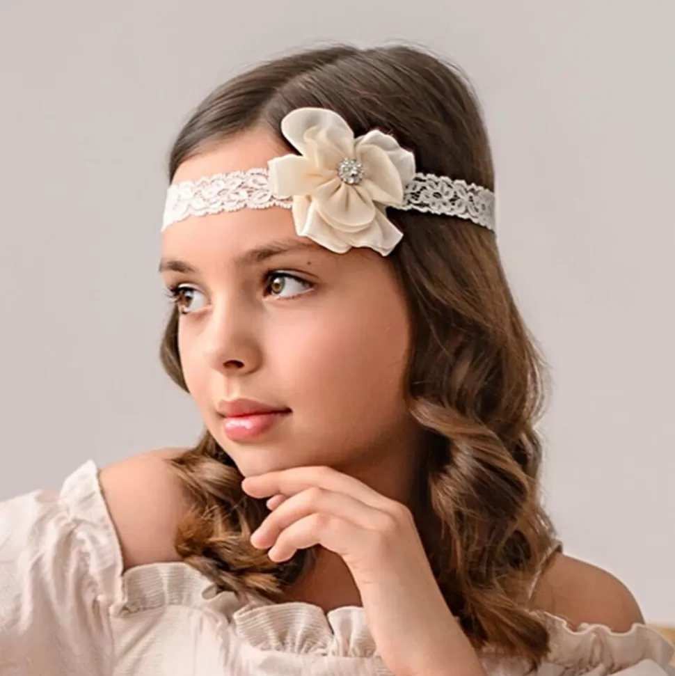 Cute Cute Ivory Chiffon Flower Headband^ Hair Accessories