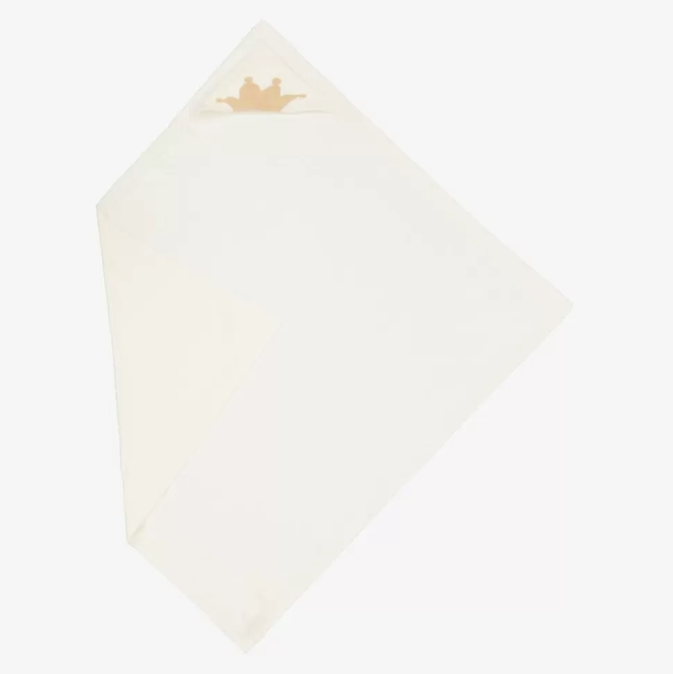 Marie-Chantal Ivory Cotton & Cashmere Hooded Blanket (95cm)^ Blankets & Shawls