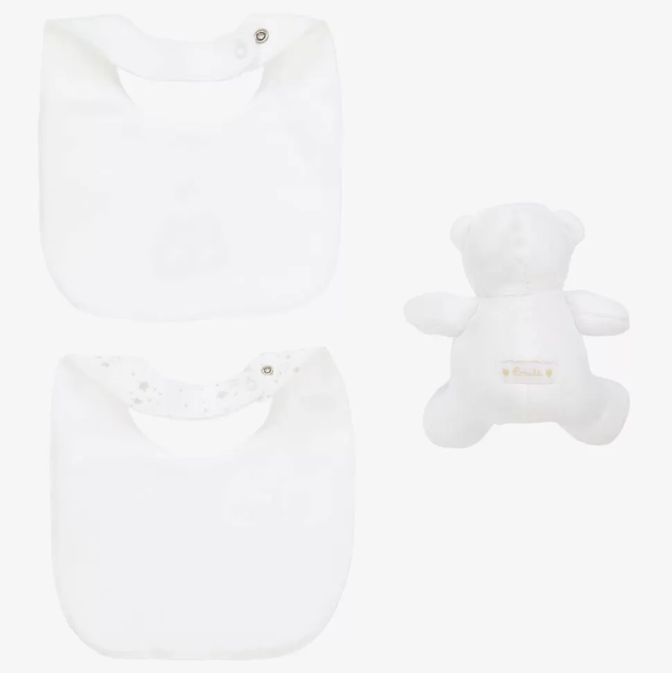 Emile et Rose Ivory Cotton Baby Bibs & Bear Gift Set^ Gifts