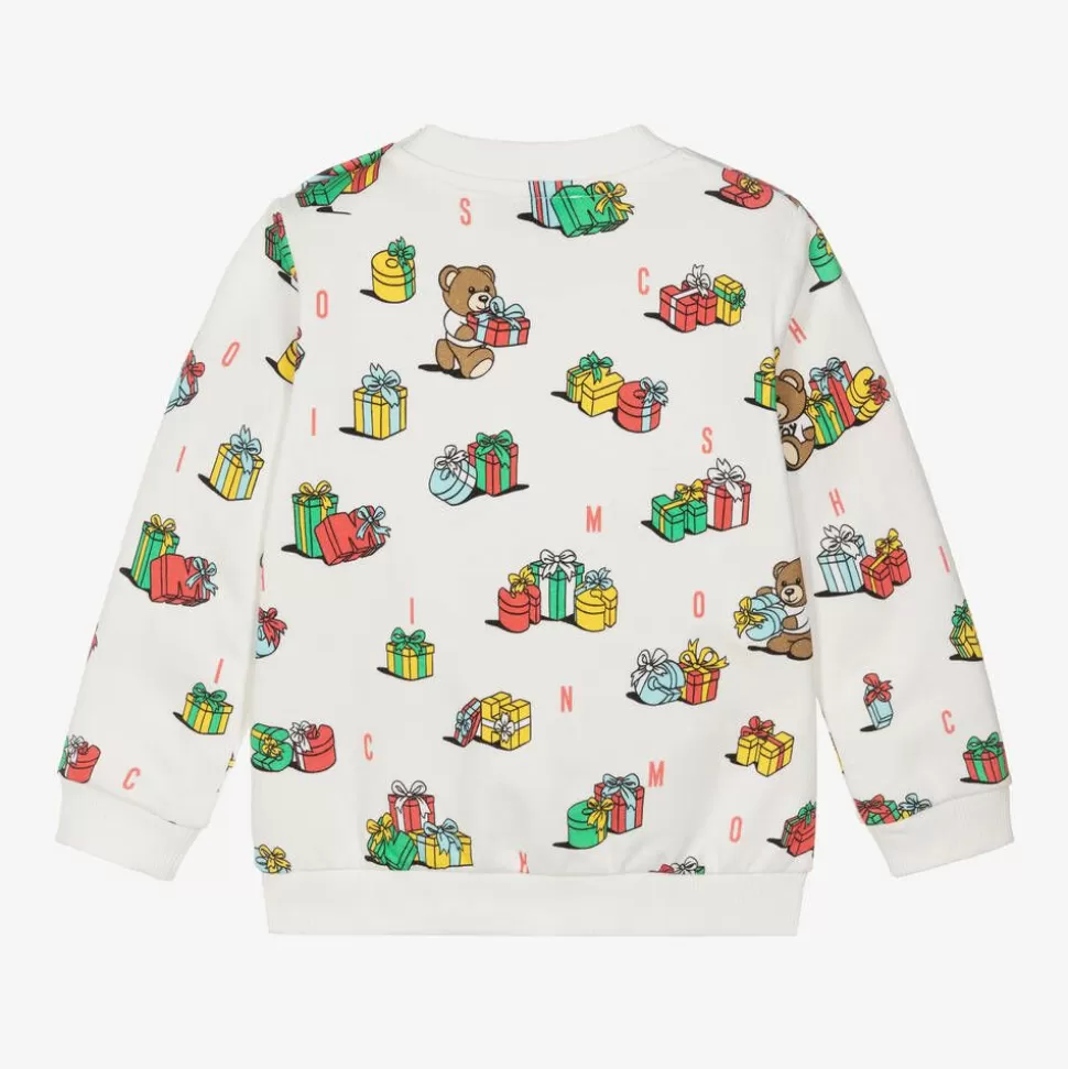 Moschino Baby Ivory Cotton Festive Gifts Sweatshirt^ Tops